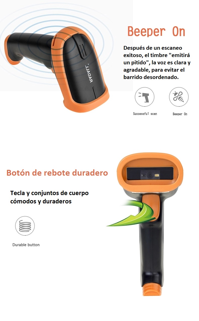 Imagen descriptiva del producto Lector de Código de Barras, QR, PDF417 inalámbrico 1D/2D NETUM S8