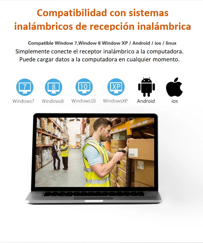 Imagen descriptiva del producto Lector de Código de Barras, QR, PDF417 inalámbrico 1D/2D NETUM S8