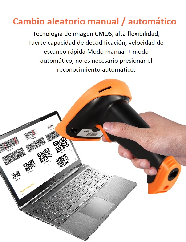 Imagen descriptiva del producto Lector de Código de Barras, QR, PDF417 inalámbrico 1D/2D NETUM S8