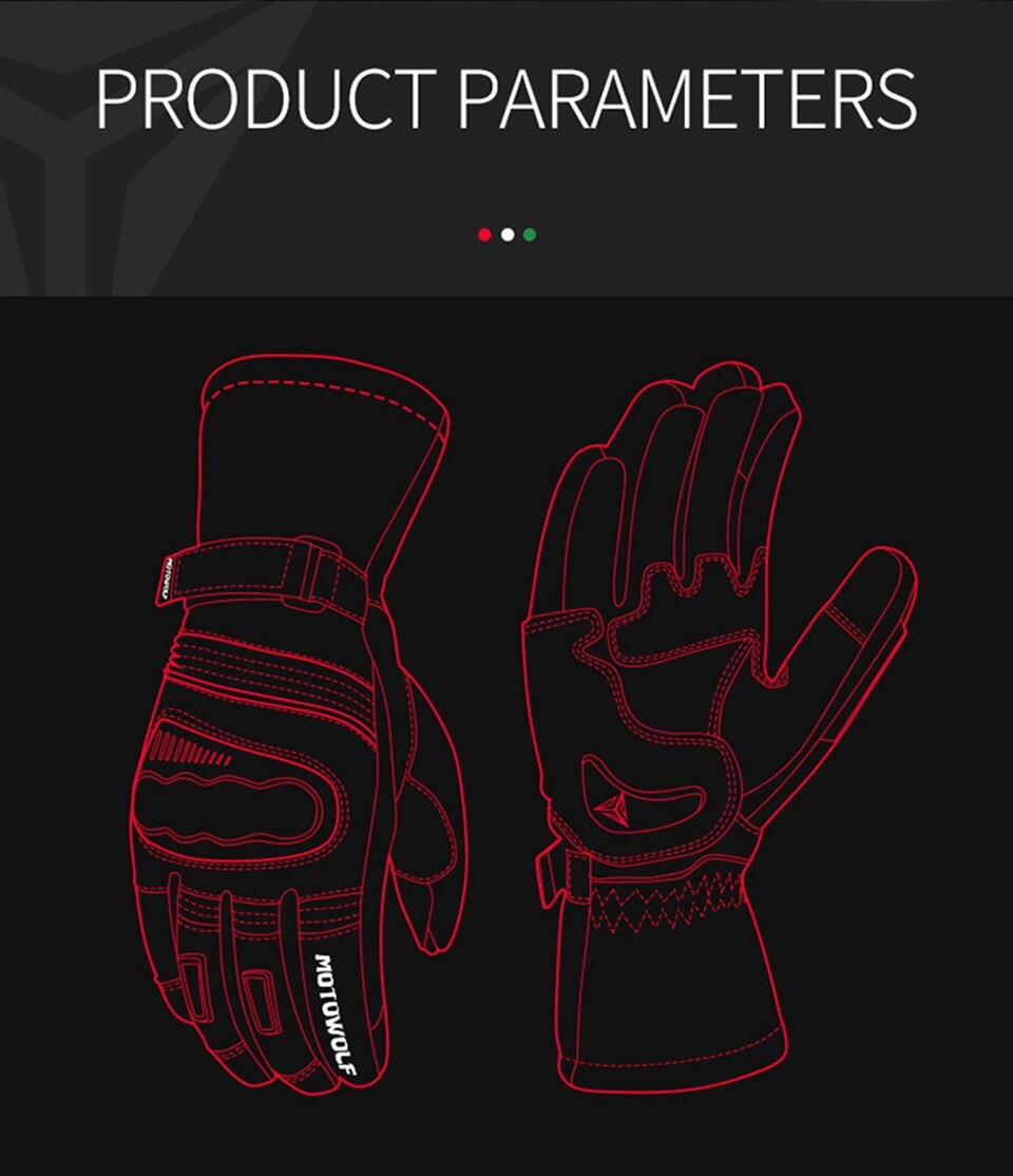 Imagen descriptiva del producto Guantes para motociclismo de Invierno Motowolf MDL0318
