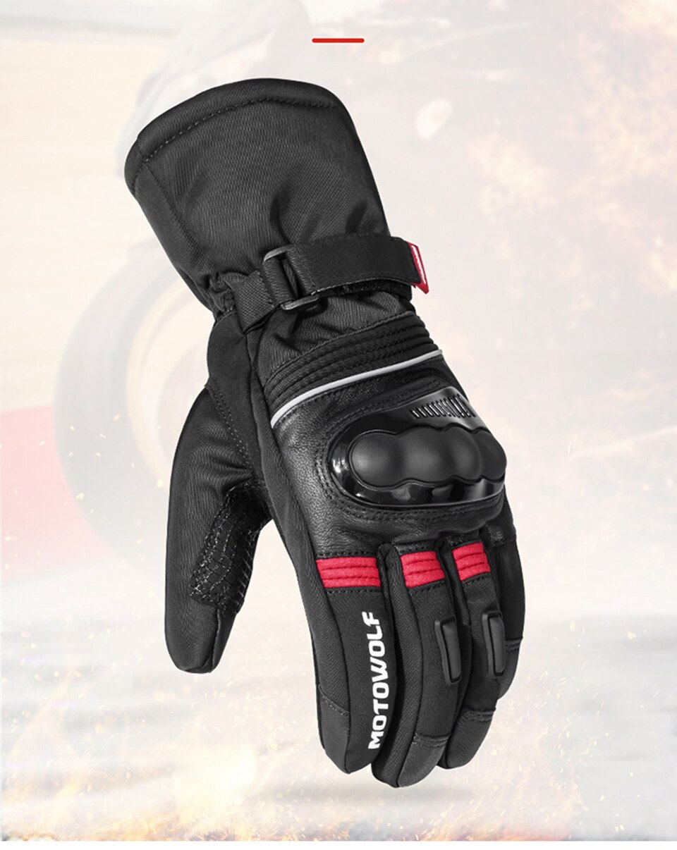 Imagen descriptiva del producto Guantes para motociclismo de Invierno Motowolf MDL0318