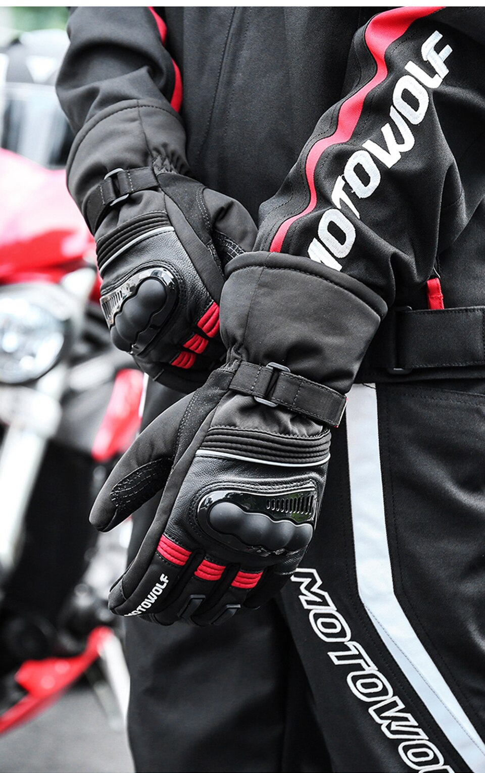Imagen descriptiva del producto Guantes para motociclismo de Invierno Motowolf MDL0318