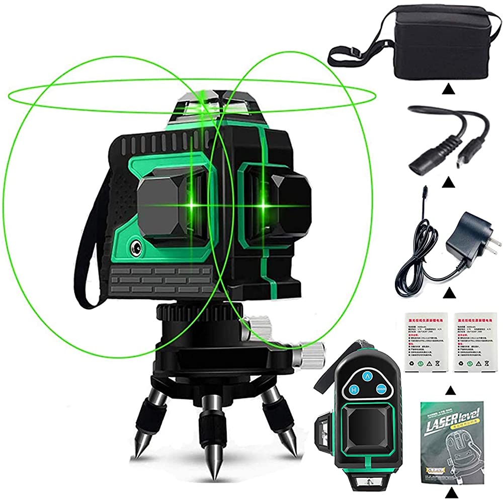 Imagen descriptiva del producto Nivel Laser 12 líneas Autonivelante 360 Horizontal y vertical TQ12 + Tripode