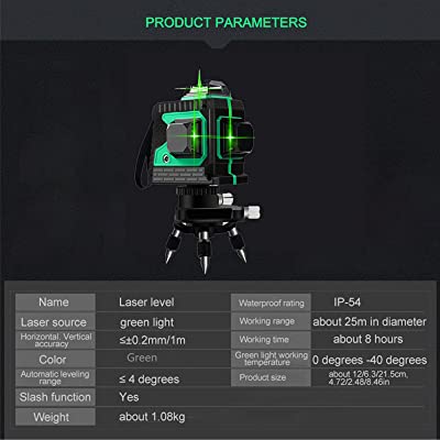 Imagen descriptiva del producto Nivel Laser 12 líneas Autonivelante 360 Horizontal y vertical TQ12 + Tripode