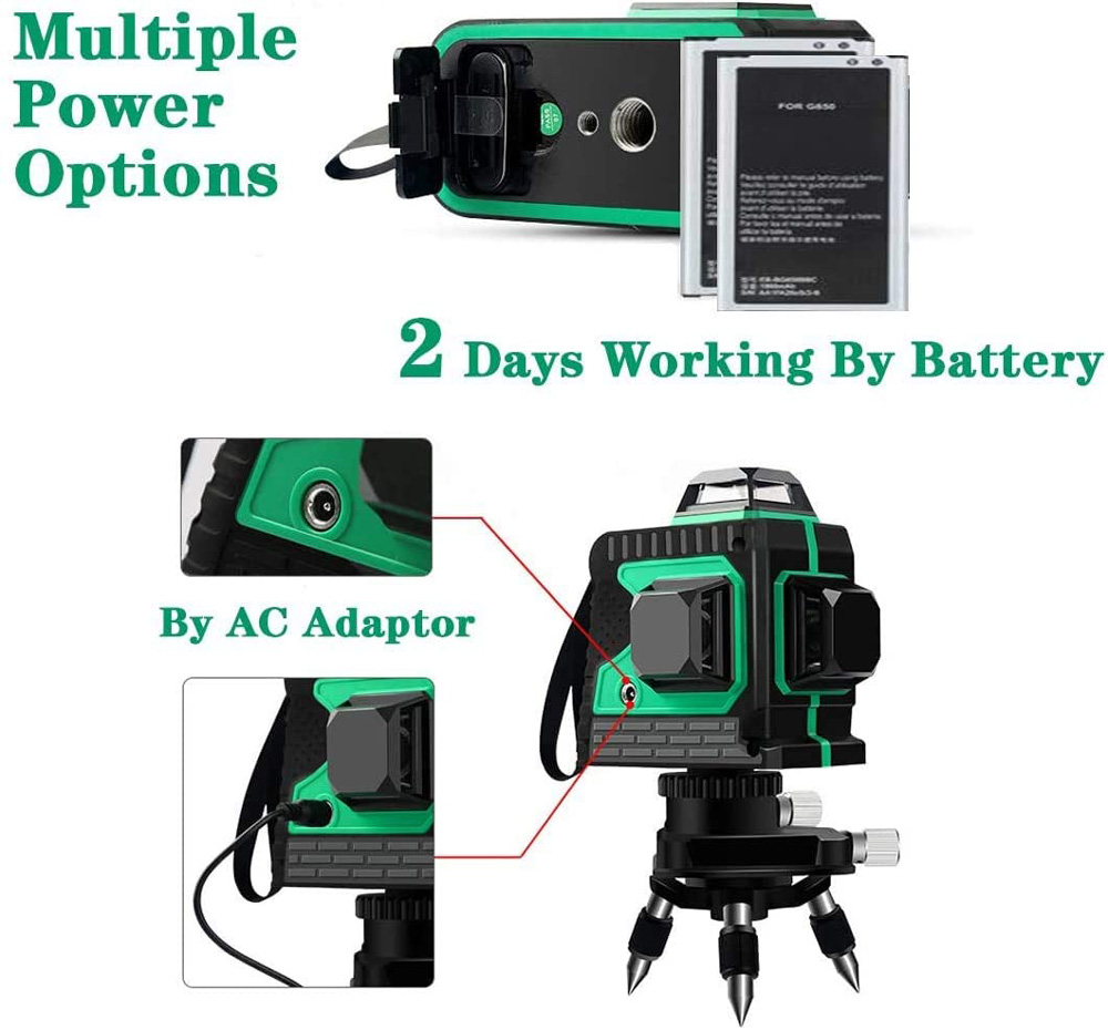 Imagen descriptiva del producto Nivel Laser 12 líneas Autonivelante 360 Horizontal y vertical TQ12 + Tripode