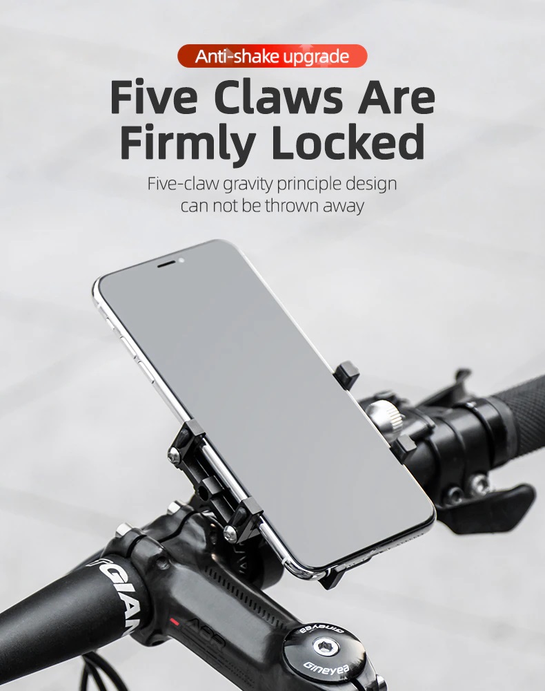 Imagen descriptiva del producto Soporte de Aluminio para celular para bicicleta y moto ROCKBROS 699