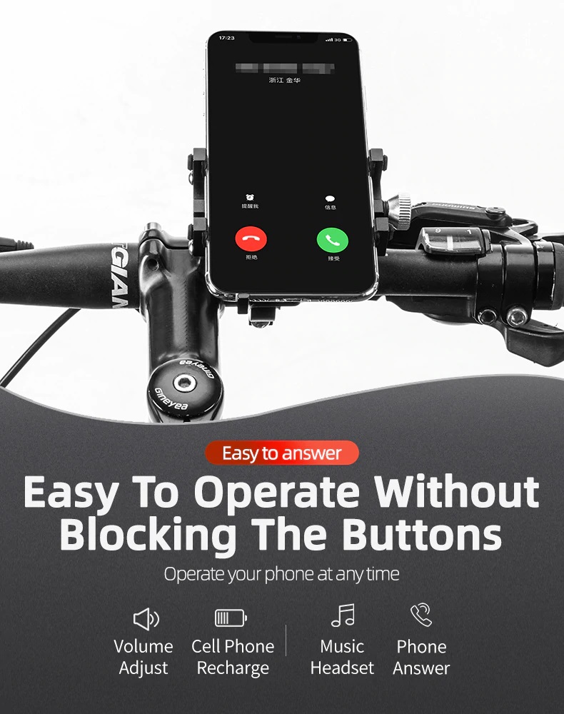 Imagen descriptiva del producto Soporte de Aluminio para celular para bicicleta y moto ROCKBROS 699