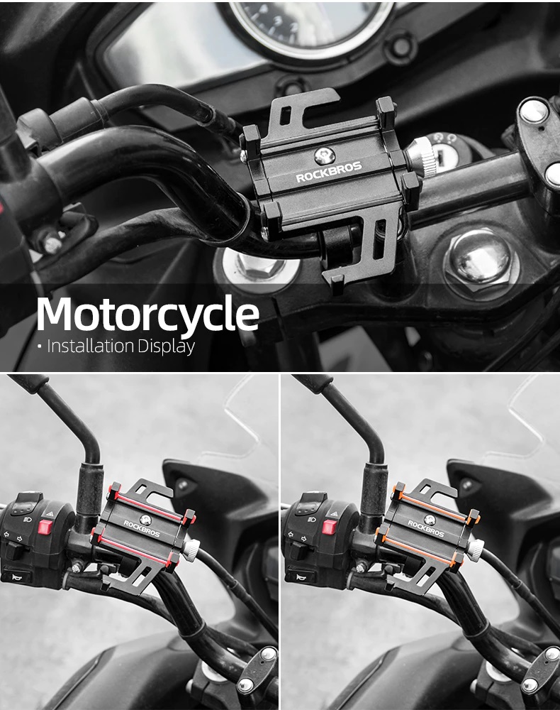 Imagen descriptiva del producto Soporte de Aluminio para celular para bicicleta y moto ROCKBROS 699