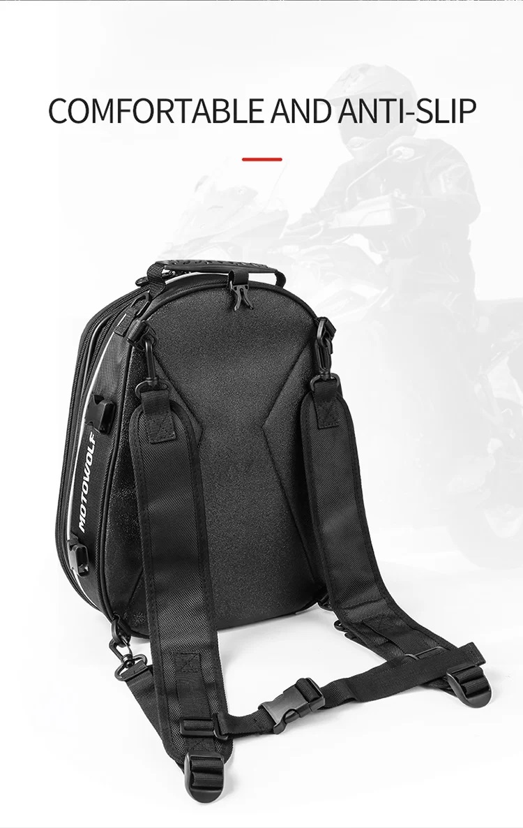 Imagen descriptiva del producto Mochila Maleta Top Case impermeable para motocicleta Motowolf 0705