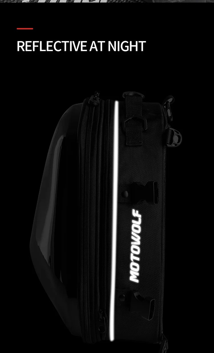Imagen descriptiva del producto Mochila Maleta Top Case impermeable para motocicleta Motowolf 0705