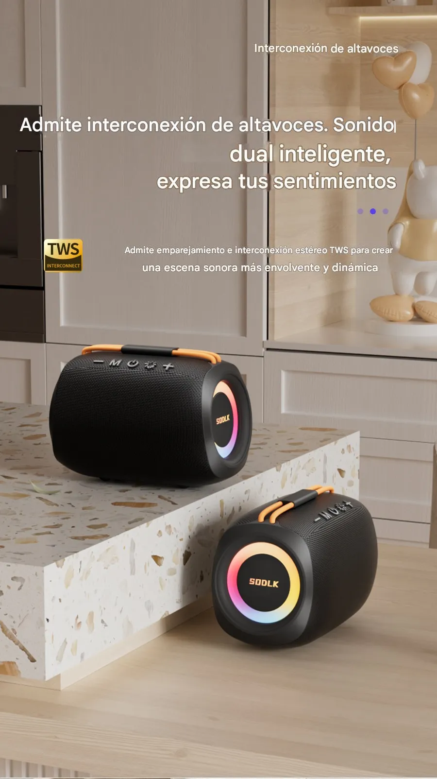 Imagen descriptiva del producto Parlante Altavoz Bluetooth 5.3 Inalámbrico 20W 3600 mAh Potente IPX6 SODLK TX11