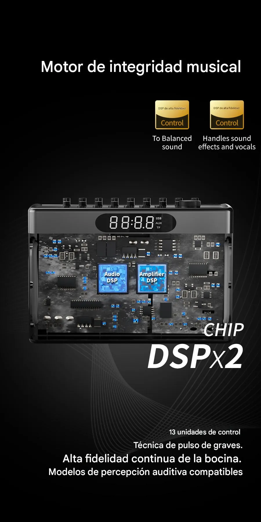 Imagen descriptiva del producto Parlante Altavoz Bluetooth 5.3 Karaoke 2 Mic 300W 19800mAh IPX5 TWS SODLK S1127 PLUS