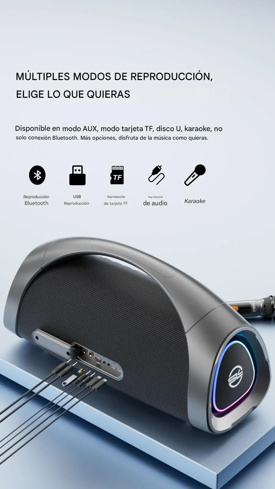 Imagen descriptiva del producto Parlante Altavoz Bluetooth 5.3 Karaoke 2 Mic 320W 30000mAh IPX6 TWS SODLK S1617