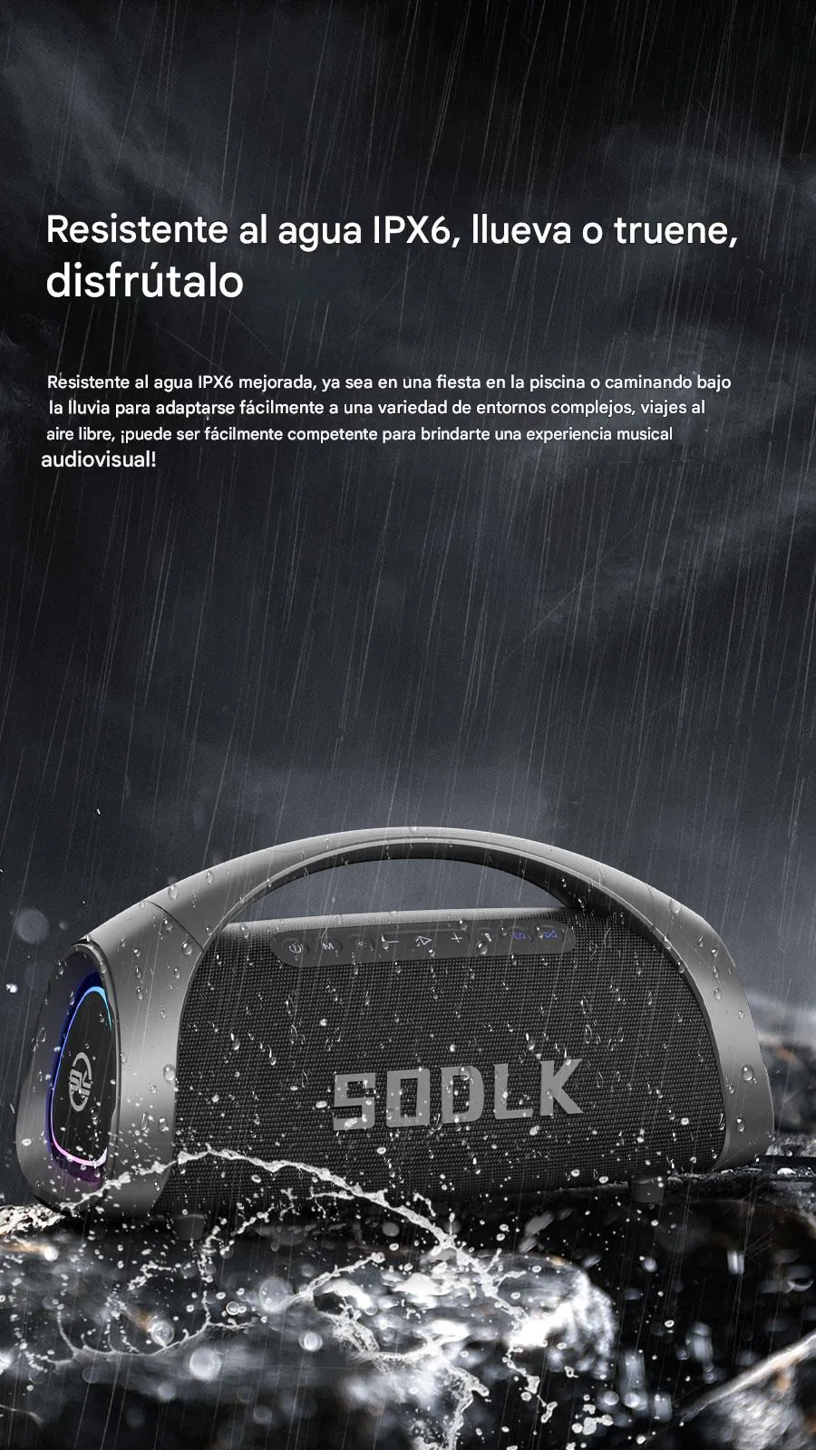 Imagen descriptiva del producto Parlante Altavoz Bluetooth 5.3 Karaoke 2 Mic 320W 30000mAh IPX6 TWS SODLK S1617