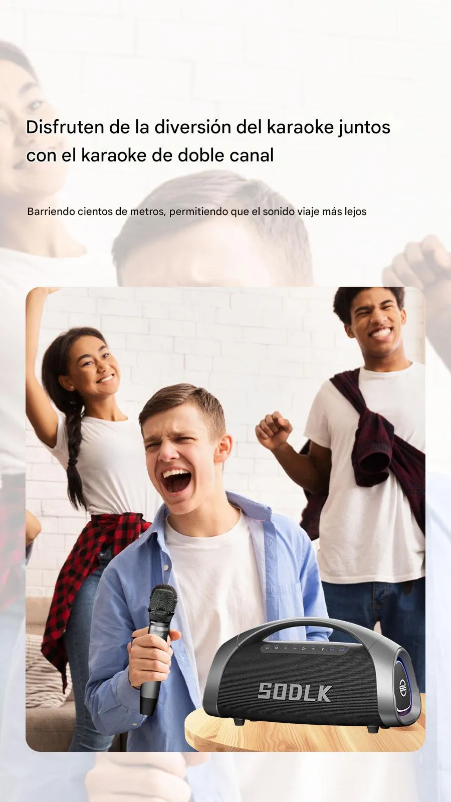 Imagen descriptiva del producto Parlante Altavoz Bluetooth 5.3 Karaoke 2 Mic 320W 30000mAh IPX6 TWS SODLK S1617