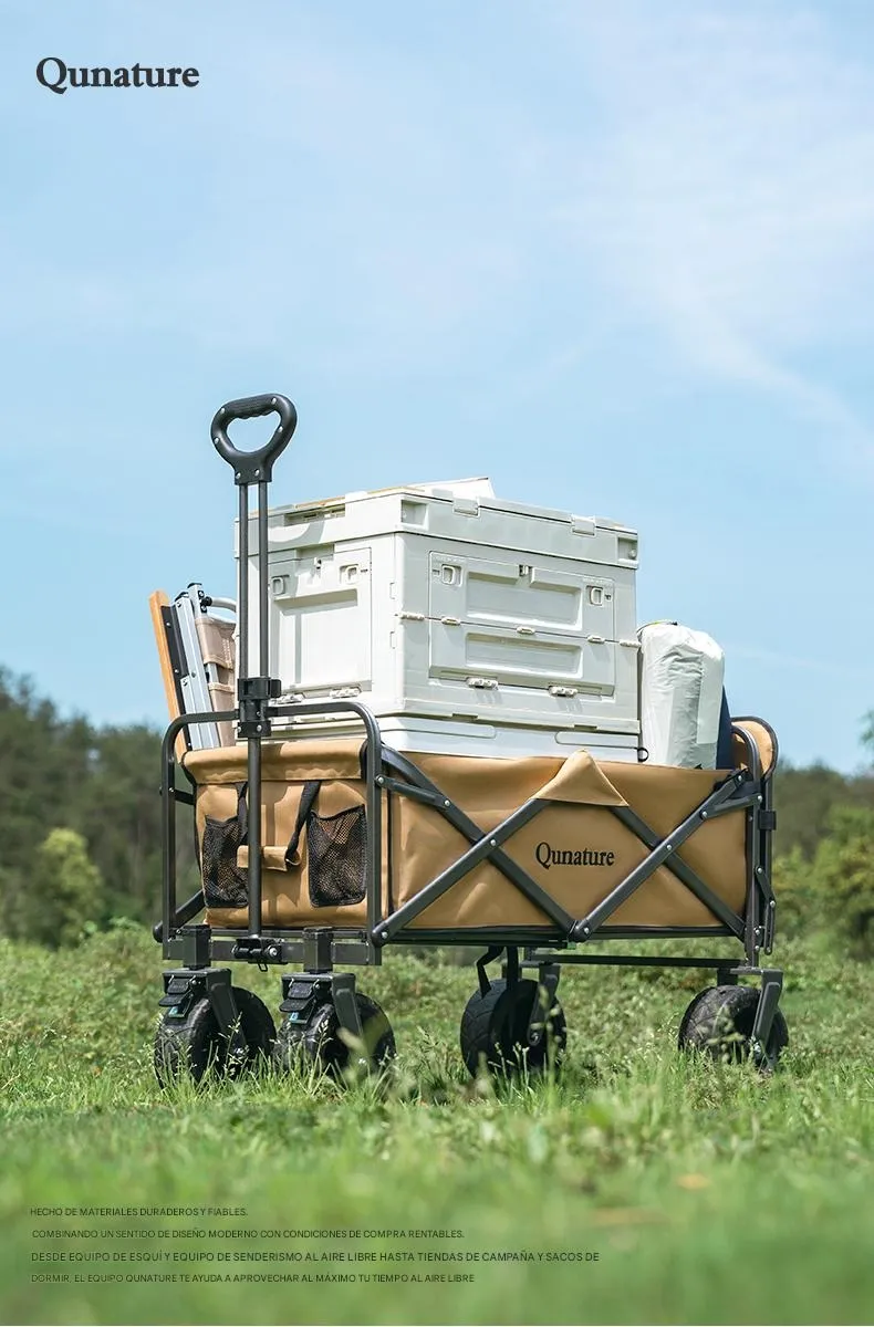 Imagen descriptiva del producto Carro Plegable de Camping Qunature 150–180L 4 Ruedas Todoterreno 150kg