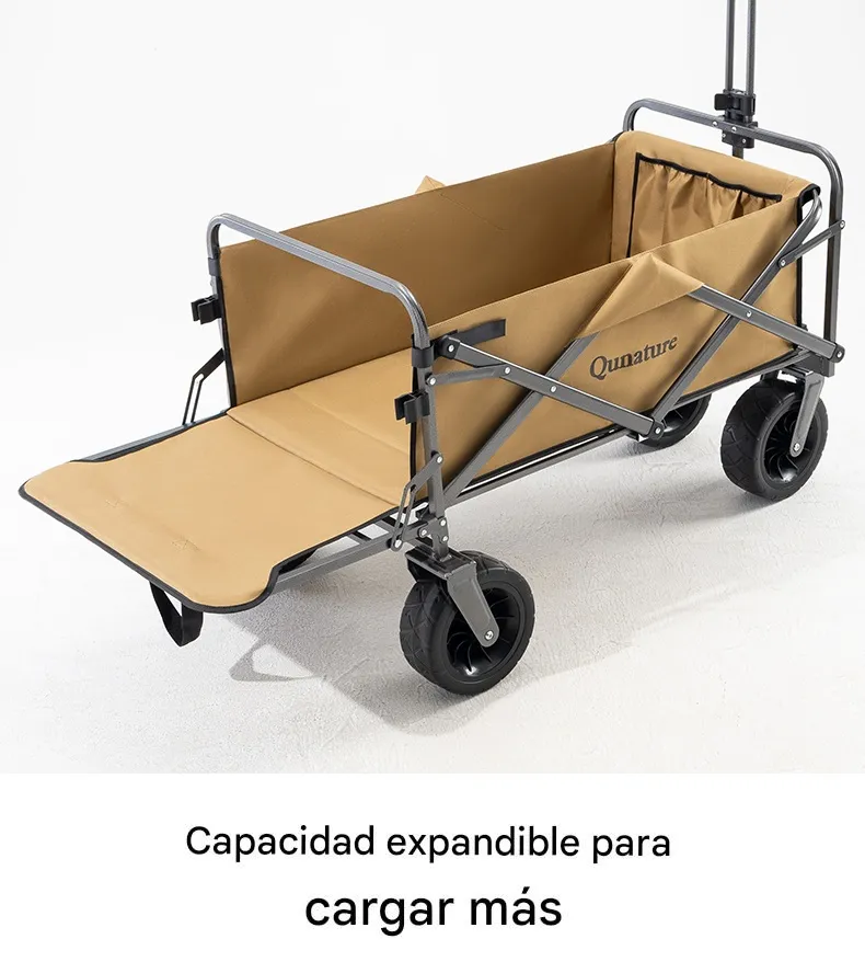 Imagen descriptiva del producto Carro Plegable de Camping Qunature 150–180L 4 Ruedas Todoterreno 150kg