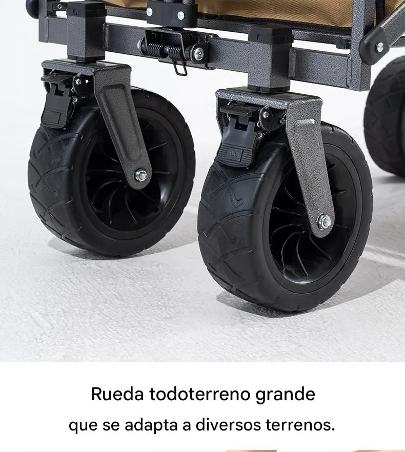 Imagen descriptiva del producto Carro Plegable de Camping Qunature 150–180L 4 Ruedas Todoterreno 150kg