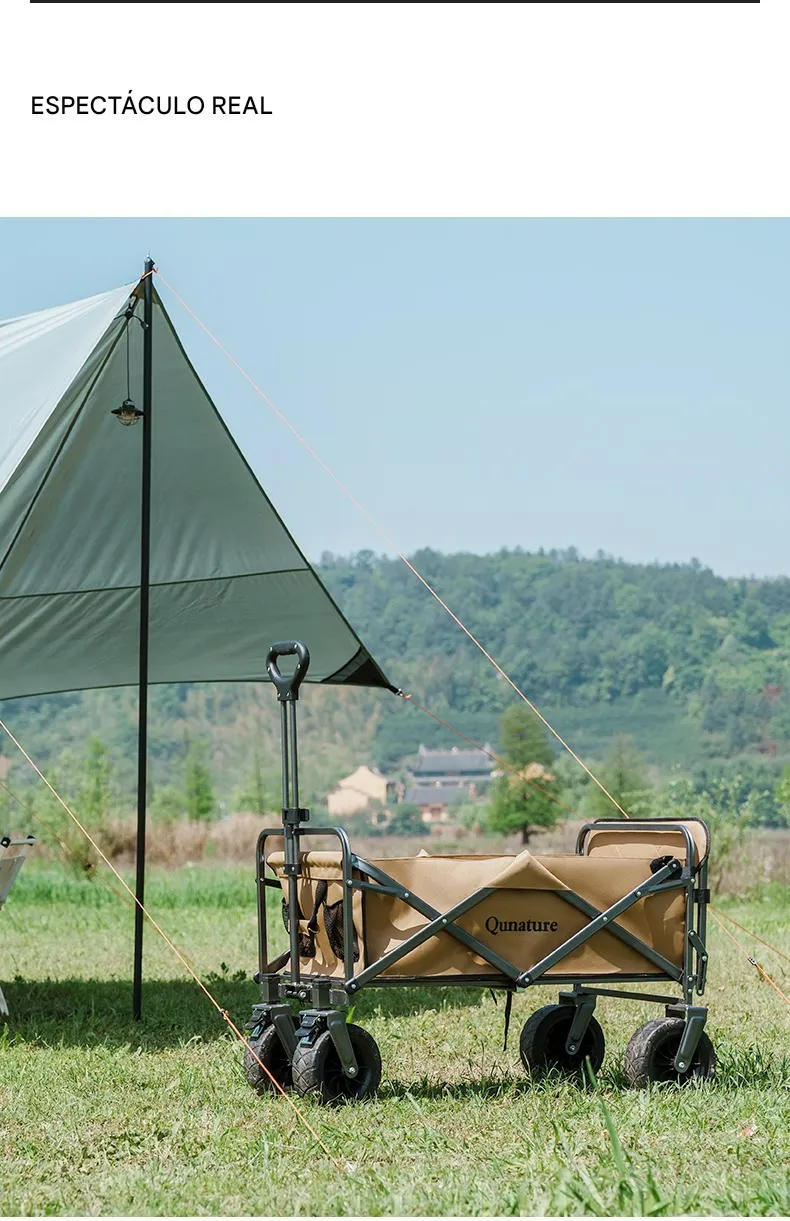 Imagen descriptiva del producto Carro Plegable de Camping Qunature 150–180L 4 Ruedas Todoterreno 150kg