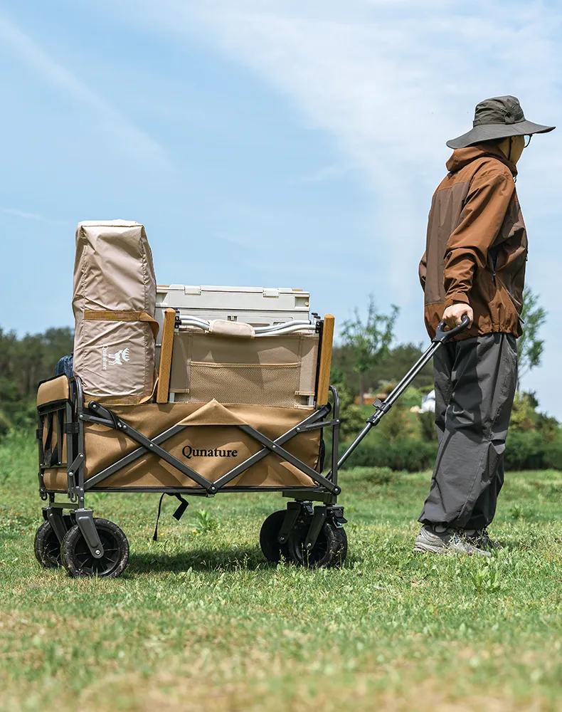 Imagen descriptiva del producto Carro Plegable de Camping Qunature 150–180L 4 Ruedas Todoterreno 150kg