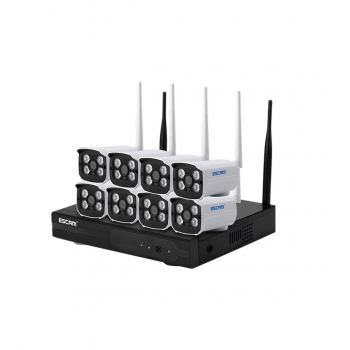 Kit NVR inalámbrico Sistema de 8 cámaras de seguridad IP Wifi 1080P Escam WNK803