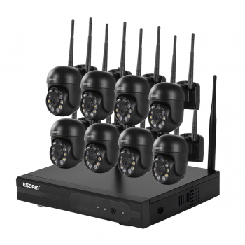 Kit NVR inalámbrico 8 Cámaras de seguridad IP Wifi QHD 1296P 3MP ESCAM WNK618