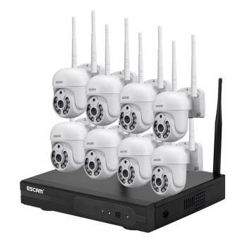 Kit NVR inalámbrico 8 Cámaras de seguridad IP Wifi QHD 1296P 3MP ESCAM WNK718