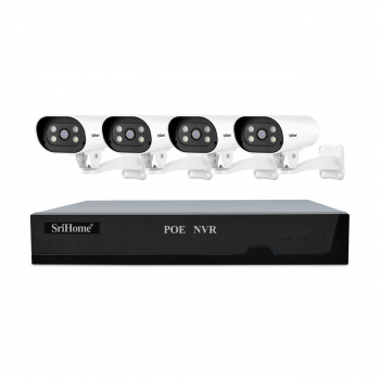 Kit POE NVR NVS005 + 4 cámaras SH037B QHD 4MP 1440P SriHome