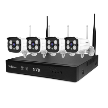 Kit NVR inalámbrico Sistema de 4 Cámaras de seguridad IP Wifi 1080P 2MP Sricam Srihome NVS001