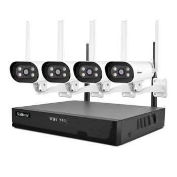 Kit WiFi SriHome NVS001 4 Cámaras IPC037 1080P con Audio y Visión Nocturna a Color