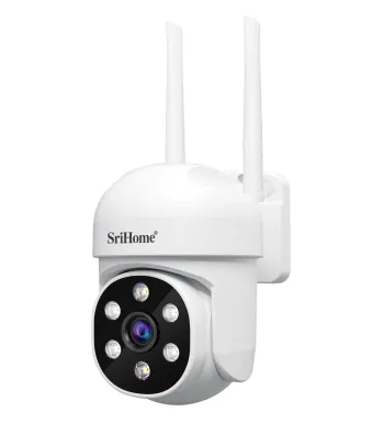 Cámara IP WiFi PTZ SriHome SH061 1080P 2MP Visión Nocturna a Color IP66 Audio Bidireccional IA