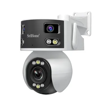 Camara IP PTZ SriHome SH055 Cámara IP dual PTZ 4MP con Zoom 10x, Visión Nocturna  Color WiFi 5F Exte