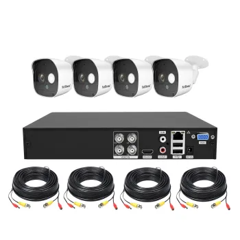 Kit XVR SriHome NVS008 4 Cámaras AH029 1080P con Audio y Visión Nocturna a Color