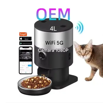 Comedero inteligente con cámara HD 1080p, Wi Fi, control mediante app, tolva 4 L Tuya Smart PF09