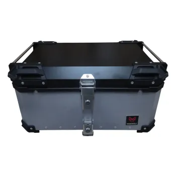 RIDEWOLF 0712-65 Baúl Top Case para motocicleta 65L Plateado