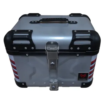 RIDEWOLF 0710-45 Baúl Top Case para motocicleta 45L Plateado
