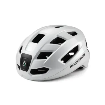 Casco Para Ciclismo Con Faro Frontal Luz trasera Remoto ROCKBROS ZK-031 - Blanco